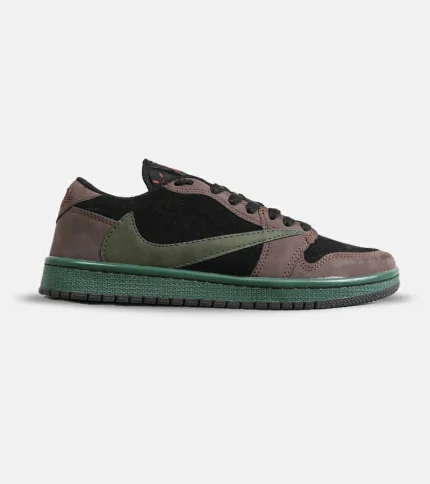 کفش کتانی مردانه قهوه ای مشکی سبز NIKE travis scott مدل 7112