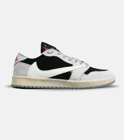 کفش کتانی مردانه کرم مشکی NIKE travis scott مدل 7109