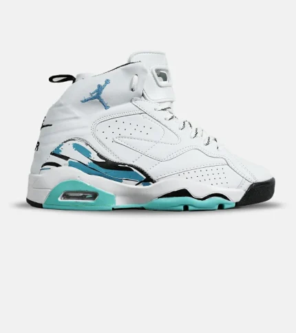 کفش کتانی ساقدار مردانه سفید آبی Nike air jordan 5 v02 مدل 7113