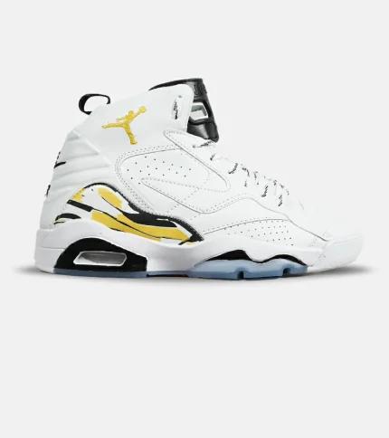 کفش کتانی ساقدار مردانه سفید زرد Nike air jordan 5 v02 مدل 7114