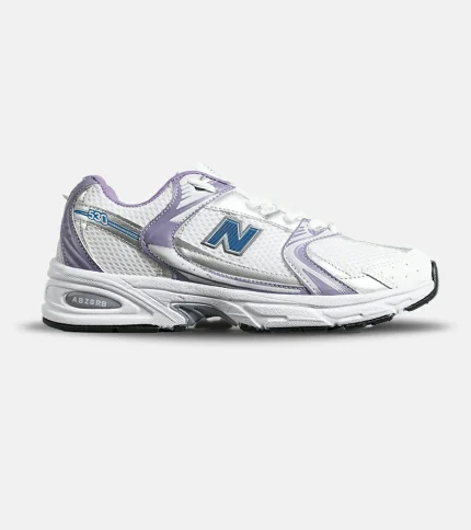 کفش کتانی مردانه و زنانه سفید بنفش NEW BALANCE 530 مدل 7176