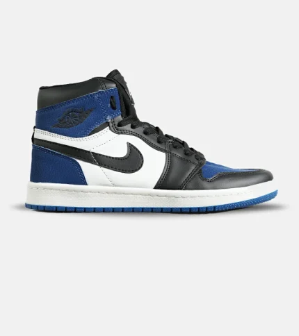 کفش کتانی مردانه و زنانه ساقدار مشکی آبی سفید NIKE jordan 1 مدل 7147