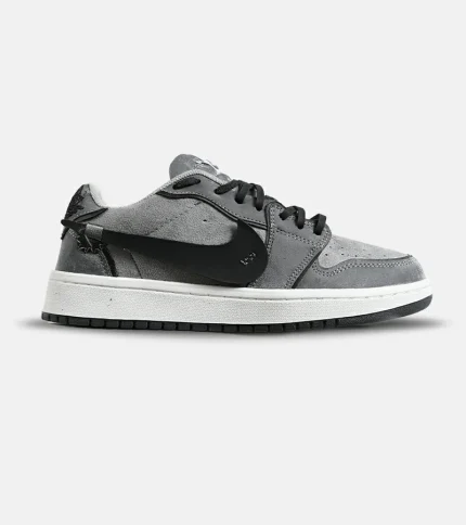 کفش کتانی مردانه و زنانه طوسی مشکی NIKE jordan 1 مدل 7181