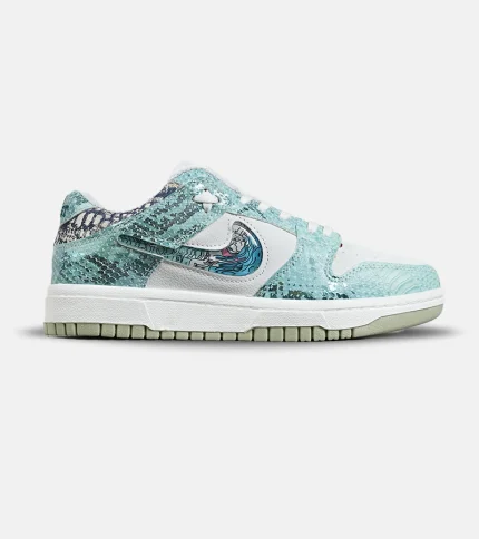 کفش کتانی مردانه و زنانه آبی سفید NIKE dunk low steam puppet مدل 7225