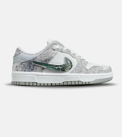 کفش کتانی مردانه و زنانه طوسی سفید سبز نایک NIKE dunk low steam puppet مدل 7205