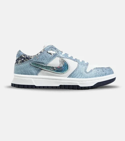 کفش کتانی مردانه و زنانه سفید آبی NIKE dunk low steam puppet مدل 7221