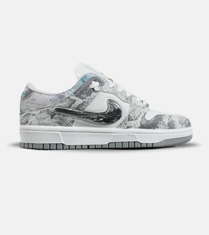 کفش کتانی مردانه و زنانه طوسی سفید NIKE dunk low steam puppet مدل 7206