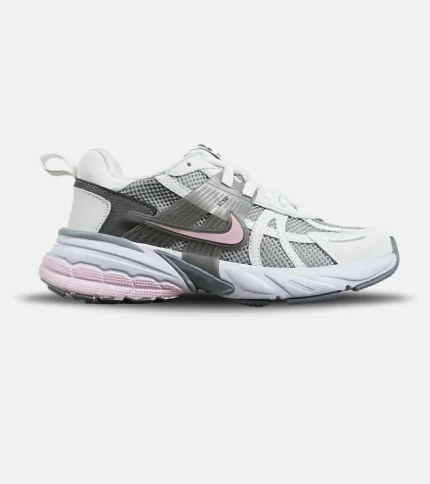 کفش کتانی مردانه و زنانه سفید صورتی طوسی Nike cushlon مدل 7198