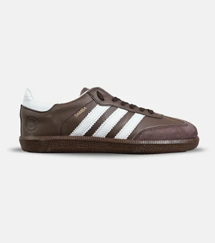 کفش کتانی مردانه و زنانه قهوه ای سفید ADIDAS Samba مدل 7226