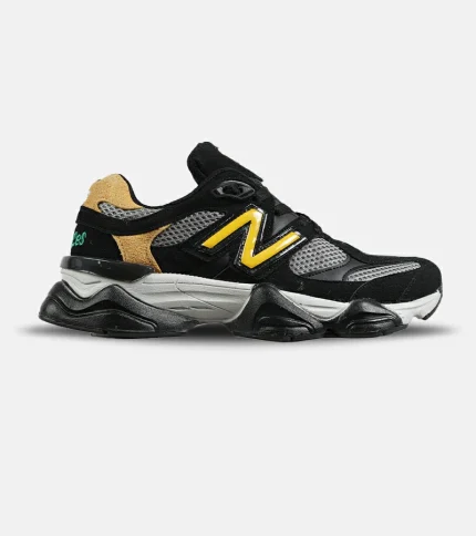 کفش کتانی مردانه مشکی طوسی زرد NEW BALANCE 9060 مدل 7345