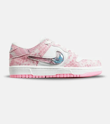 کفش کتانی زنانه صورتی سفید نایک NIKE dunk low steam puppet مدل 7419