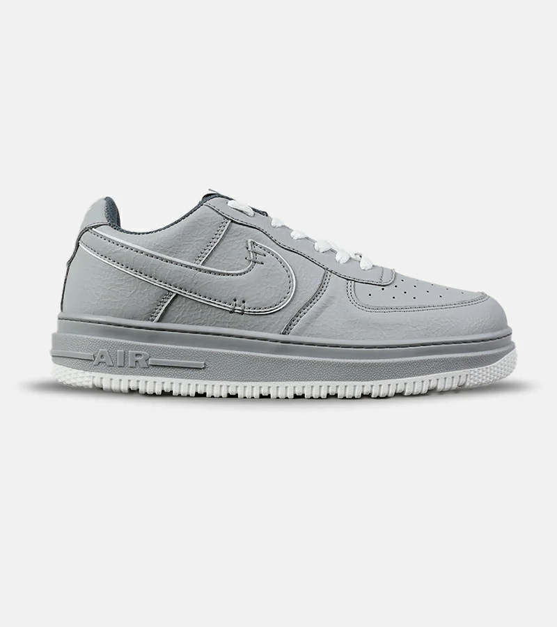 DSC01604 کفش کتانی بزرگ پا طوسی سفید NIKE AIR FORCE مدل 7651 - Image 1