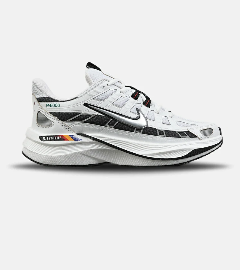 کفش ورزشی مردانه و زنانه سفید طوسی نایک NIKE P-6000 مدل 8865