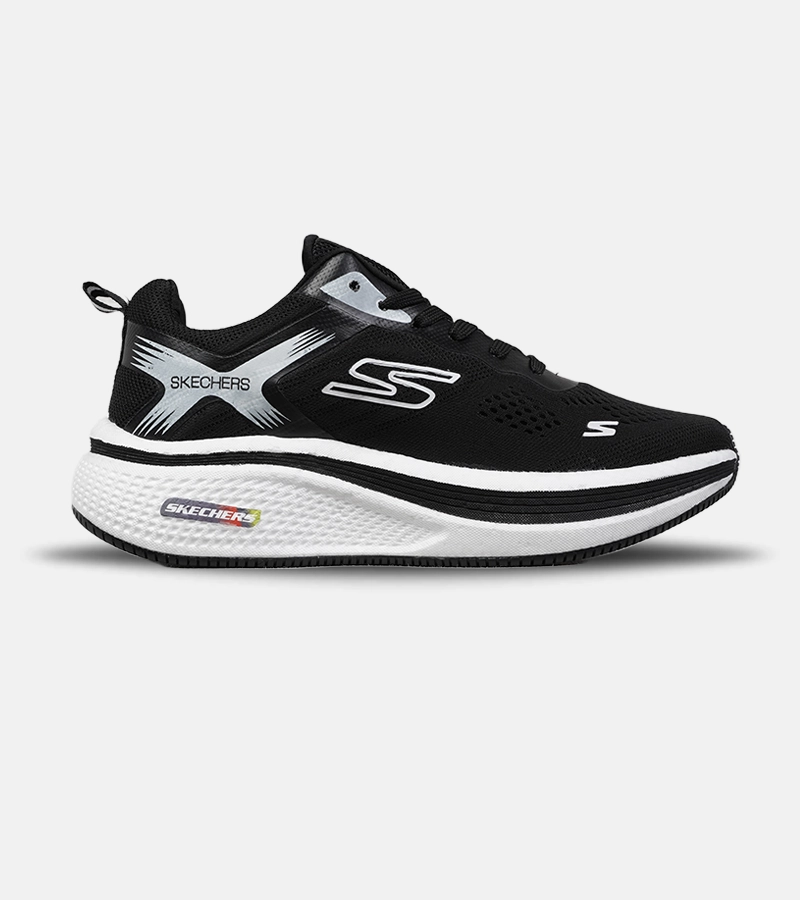 کتانی طبی ورزشی مشکی سفید اسکیچرز Go Run Elevate | مدل 9498